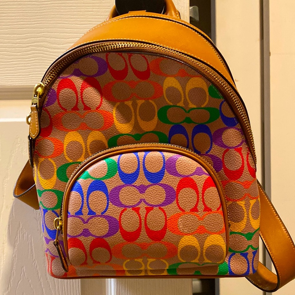 Coach rainbow leather mini backpack